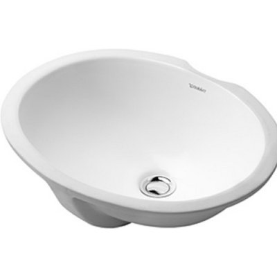 Lavabo de salle de bain ovale encastré en céramique avec trop-plein Papatya