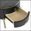 Élégante table de bout ronde avec rangement et pieds réglables pour une utilisation polyvalente