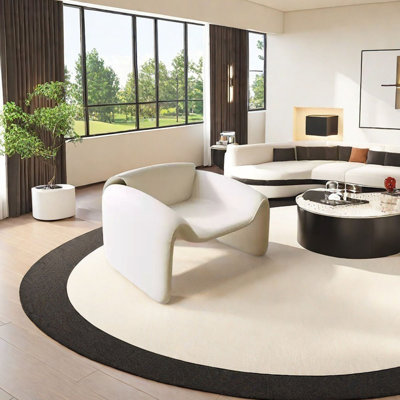 Curved negotiating  leather sofa