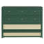 Lit escamotable double avec grands tiroirs, vert