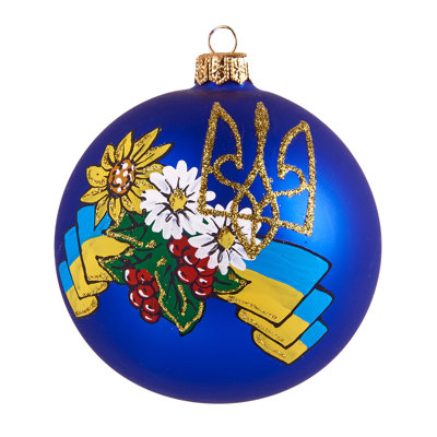 Ornement arbre de Noël en verre d'Ukraine d.100mm