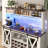 63"W Farmhouse Coffee Bar Cabinet With Wine Rack And Storage, Wine Bar Cabinet With Power Outlet & LED Light, Adjustable Shelf For Tea Liquor Wine, Kitchen Buffet Cabinet W/Sliding Barn Door & 15 Wine And Glass Racks For Kitchen Dining Room-550973745