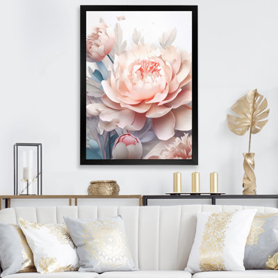 "Pink White Pe pivons Celebration", reproduction d'art sur toile