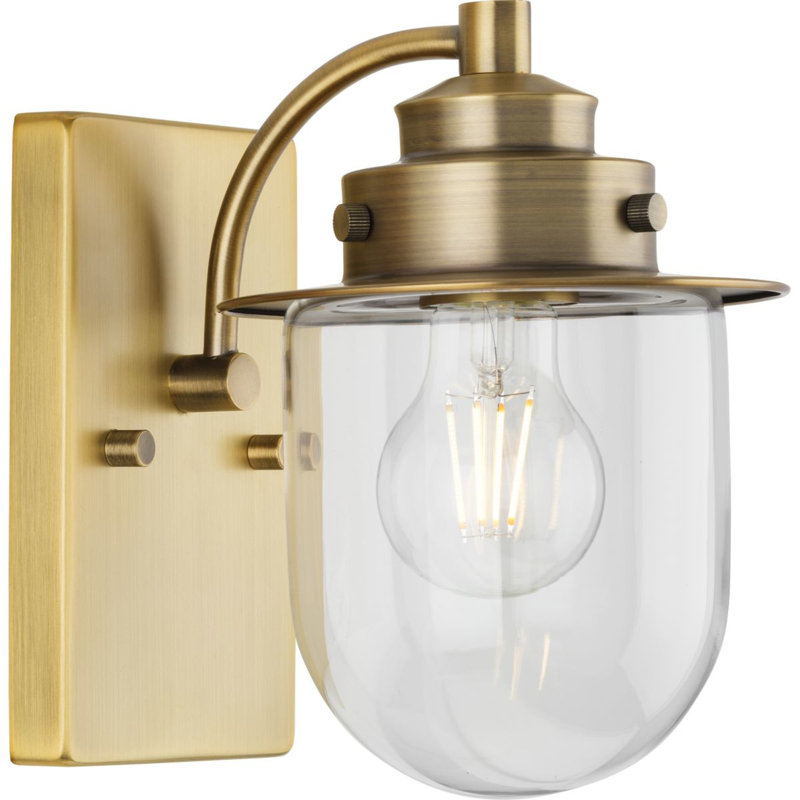 Dimmable Bath Sconce, Vintage Brass