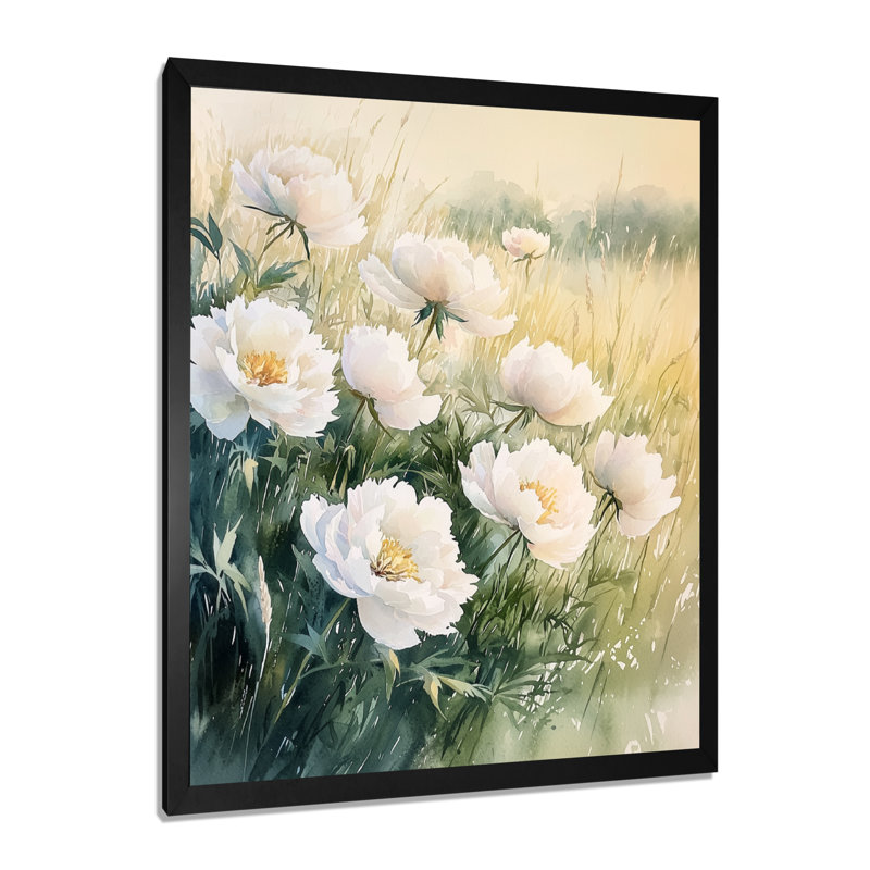 Hargrove - Floral Wall Art, H 20 po x l 12 po, Picture Framed, Noir, noir, noir, noir