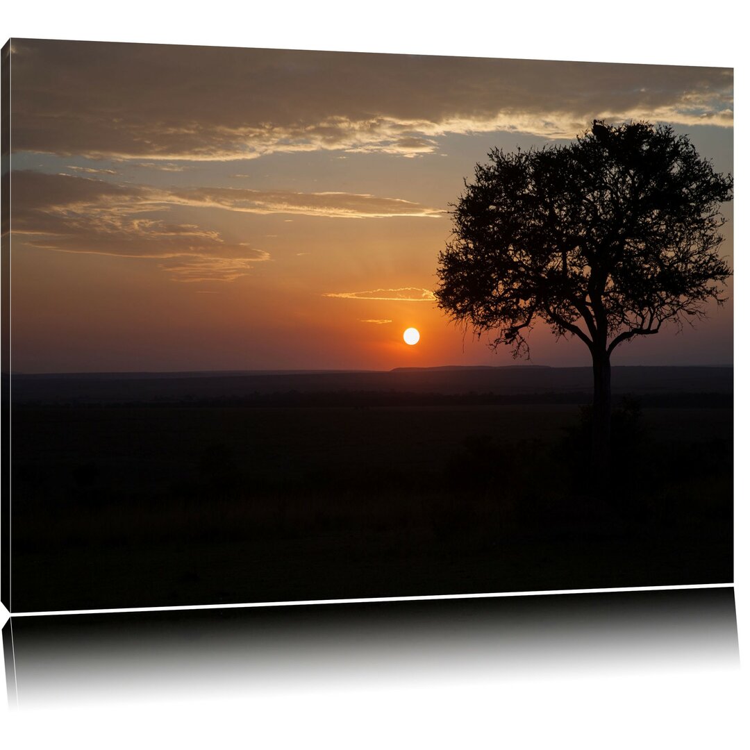 Leinwandbild Sonnenaufgang über der Savanne