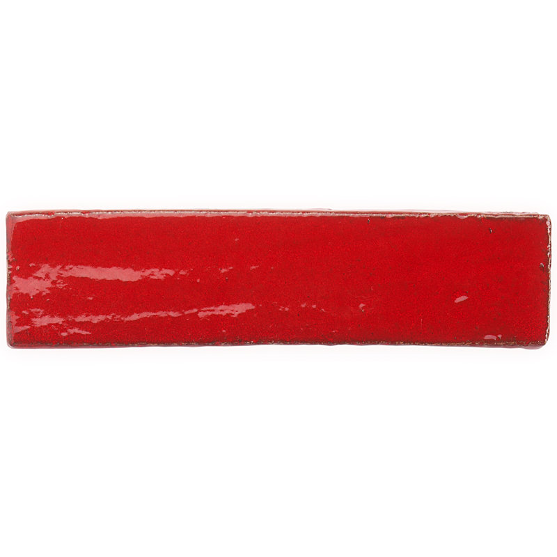Emery 2x8 Handmade Crackled Glossy Terracotta Subway Tile