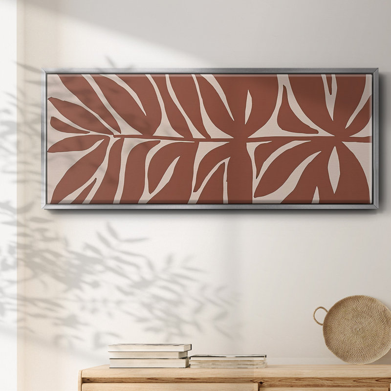 Terra Cotta Block Palms II- Framed Canvas, 20" H x 50" W