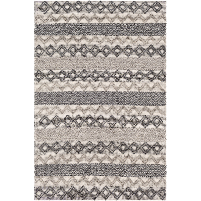 Tapis taupe / gris anthracite tissé à la main Andreous, Rectangle 2 pi x 3 pi