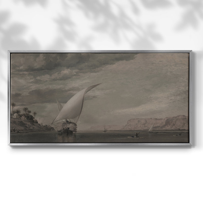 Nautical Series-CECX- Toile tendue avec châssis tendue, prête à être accrochée, H 17 po x l 33 po, Argent argent