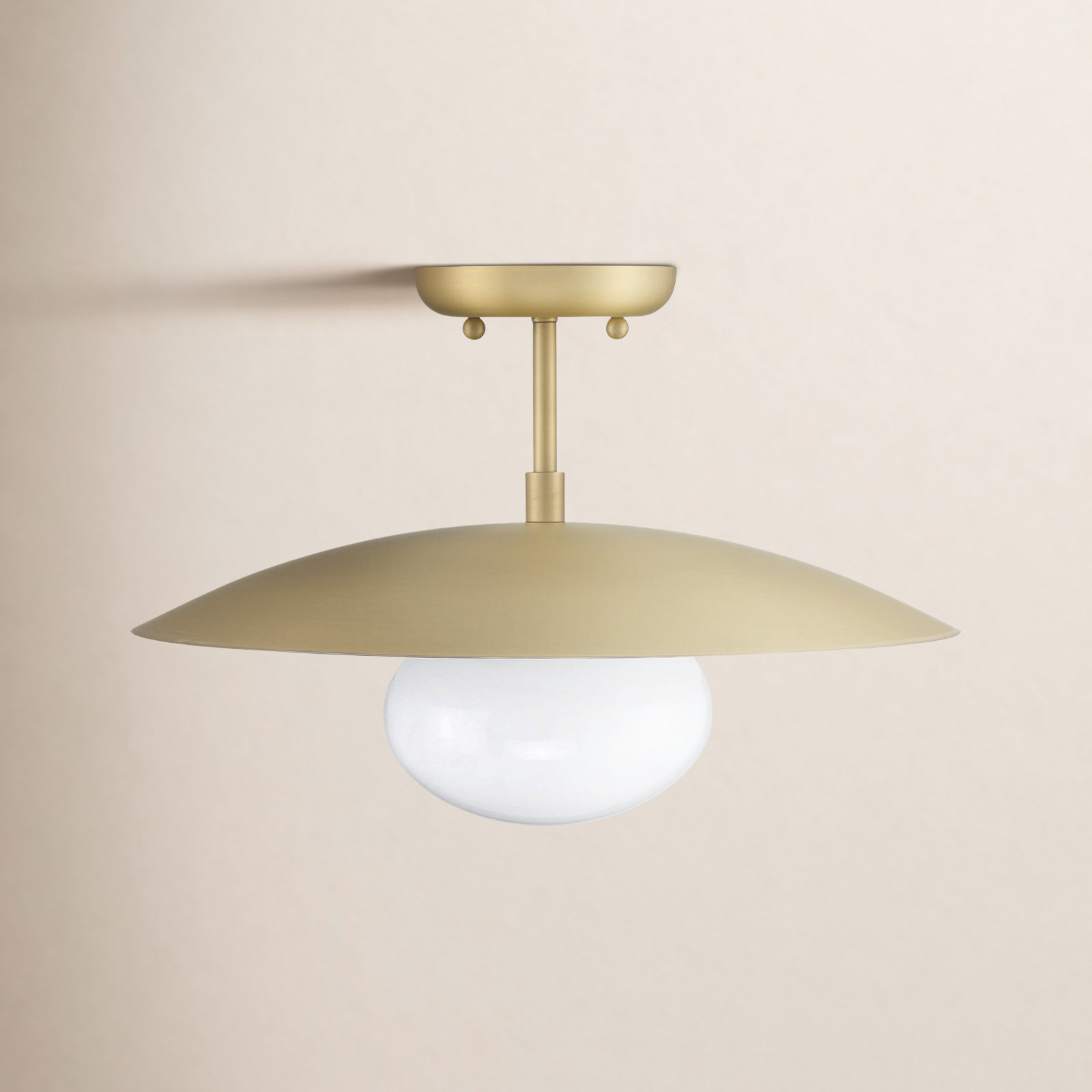Del 41" Single Light Semi Flush Mount, Brass