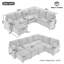Canapé-lit modulaire en U 109,9 "Smart-1580011236