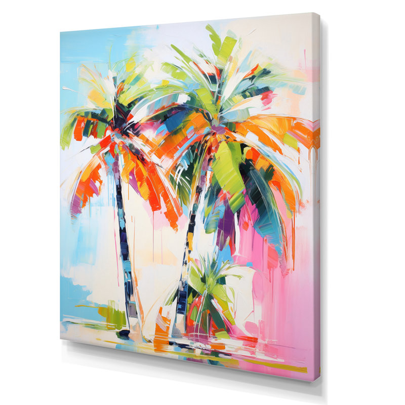 Colell Palm Trees Palm IV sur toile, H 20 po x l 12 po x P 1 po, Toile tendue