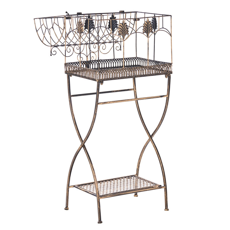 43cm W Iron Shelving Unit, Black