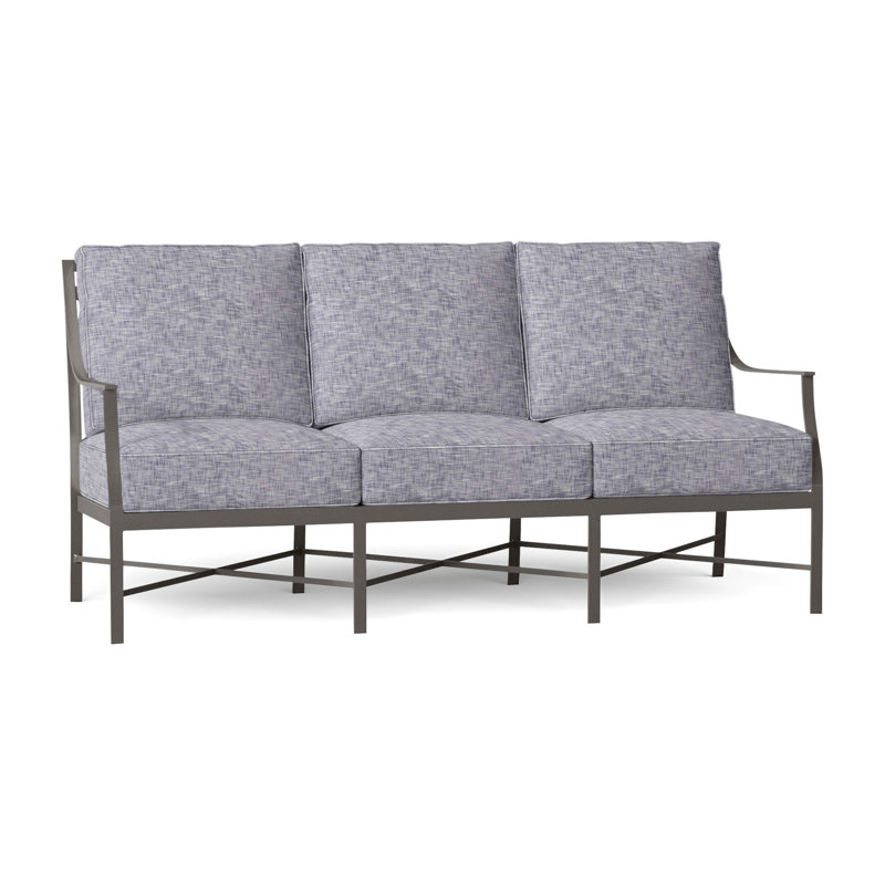Monaco Aluminum Sofa - Slate Gray, Slate Gray, Welt, Avila Natural White