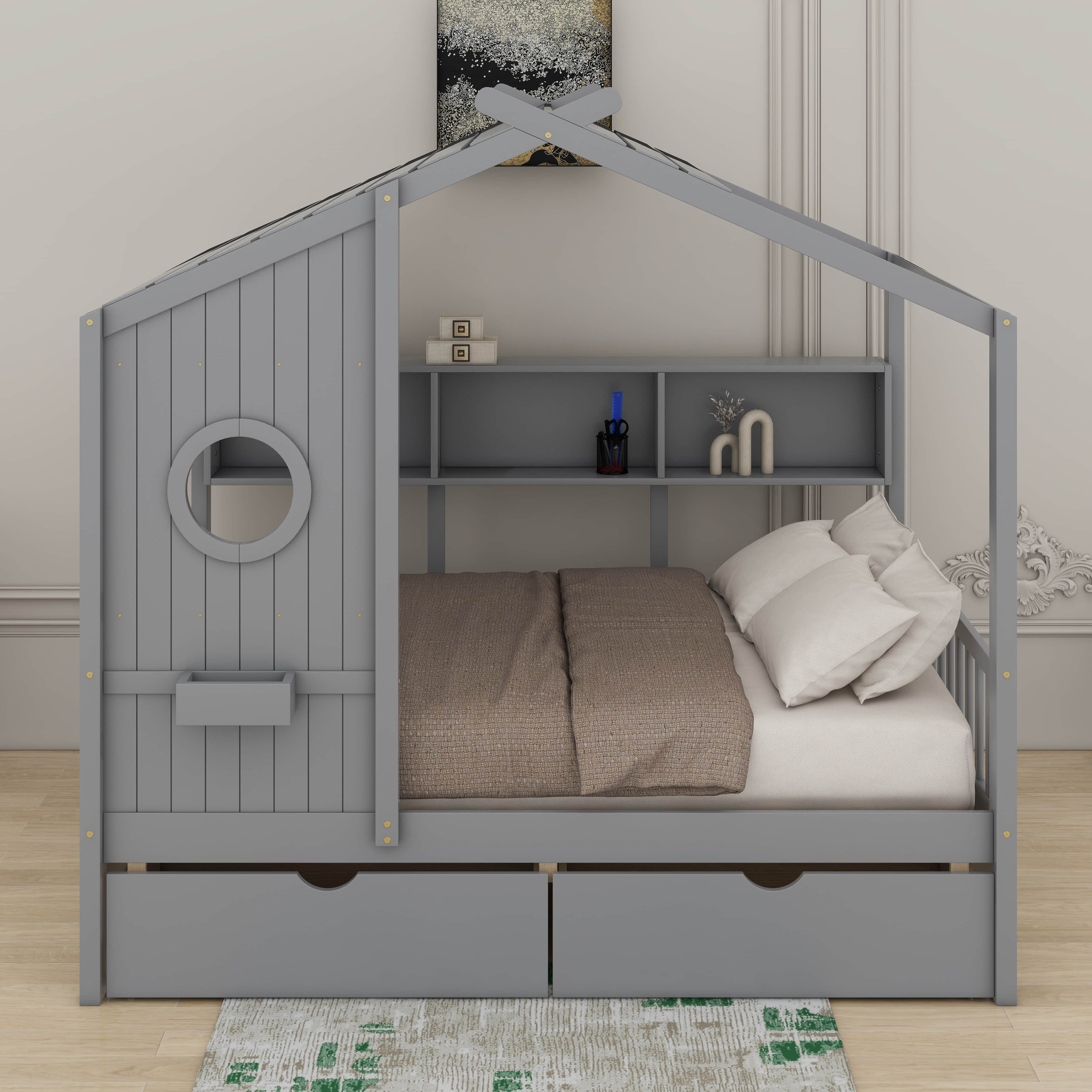 Ophelia & Co. Twin Size House Bed With Drawers - Wayfair Canada