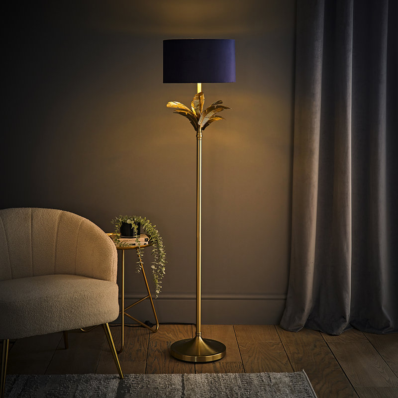 Waynesfield 157.5cm Polished Traditional Floor Lamp, Yes, Blue