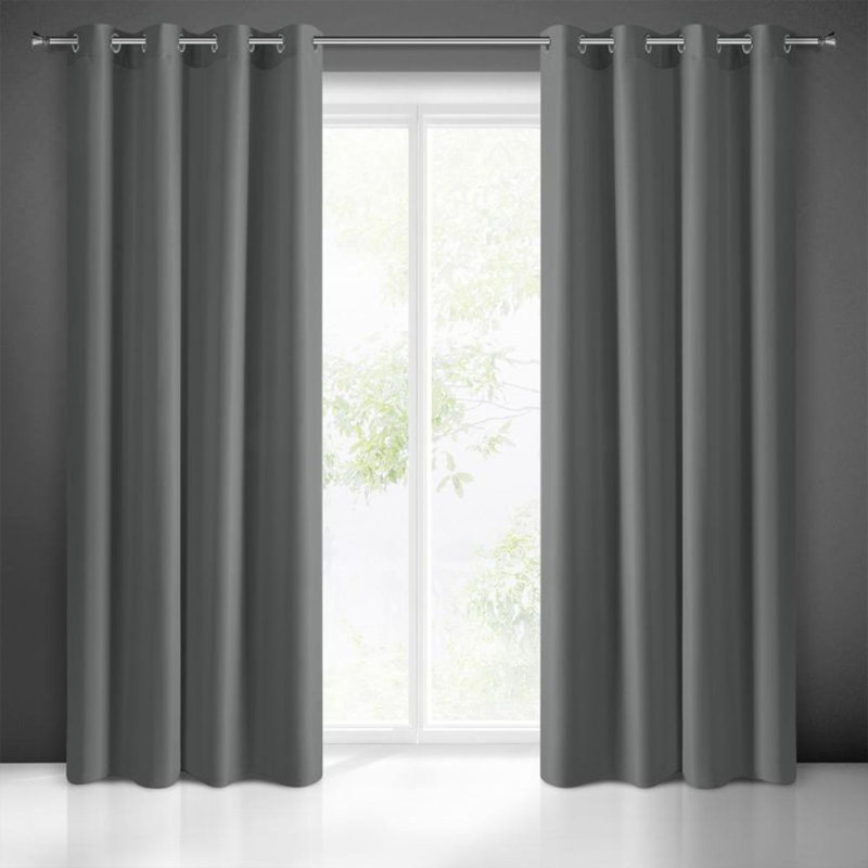 Rita 1 Eyelet Blackout Curtain, Graphite