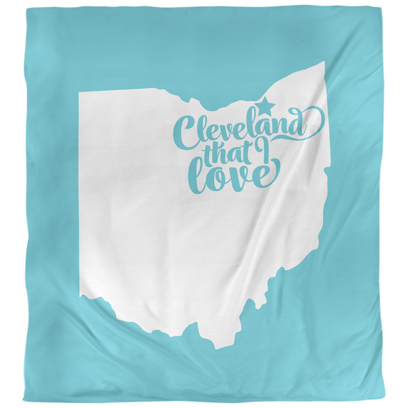 Housse de couette cleveland ohio, Bleu sarcelle, Microfibre