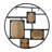 Mango Wood 30" Round Floating Wall Shelf, Industrial Accent Shelves