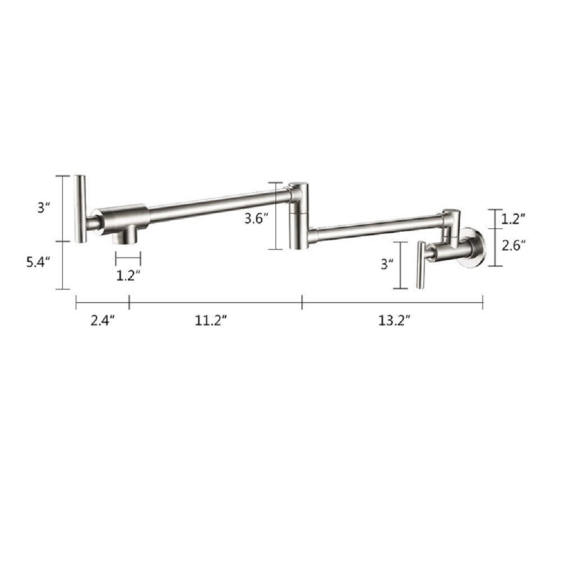 Robinet remplisseur mural, Chrome chrome