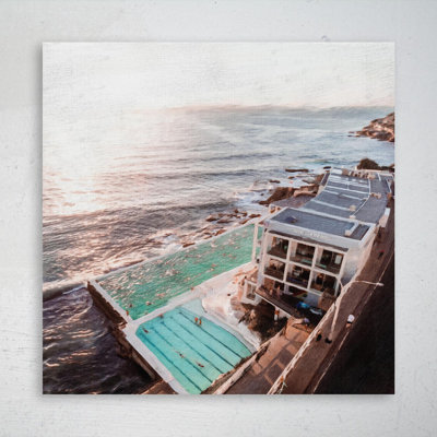 " House With Swimming Pool Beside Sea During Daytime " Painting Print