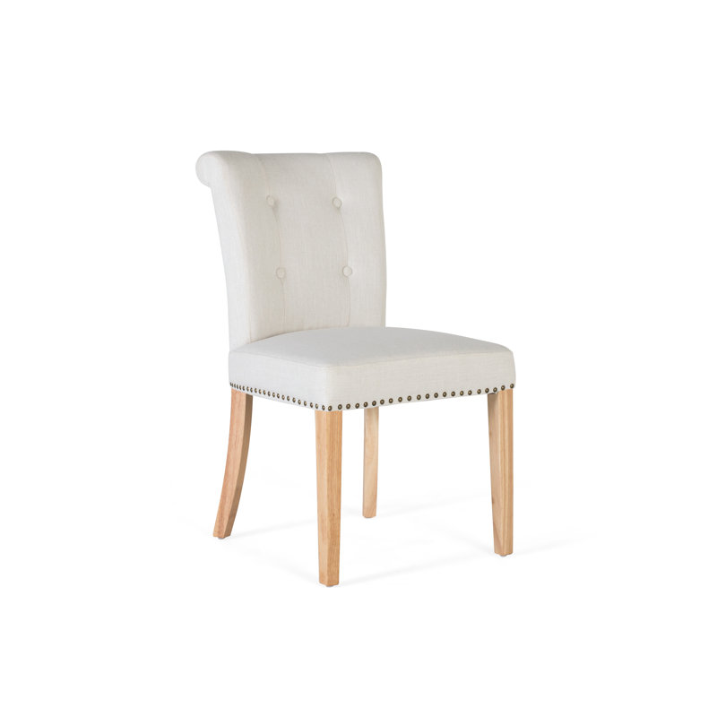 Giannopoulos 46cm H Tufted Fabric Upholstered Side Chair in Beige