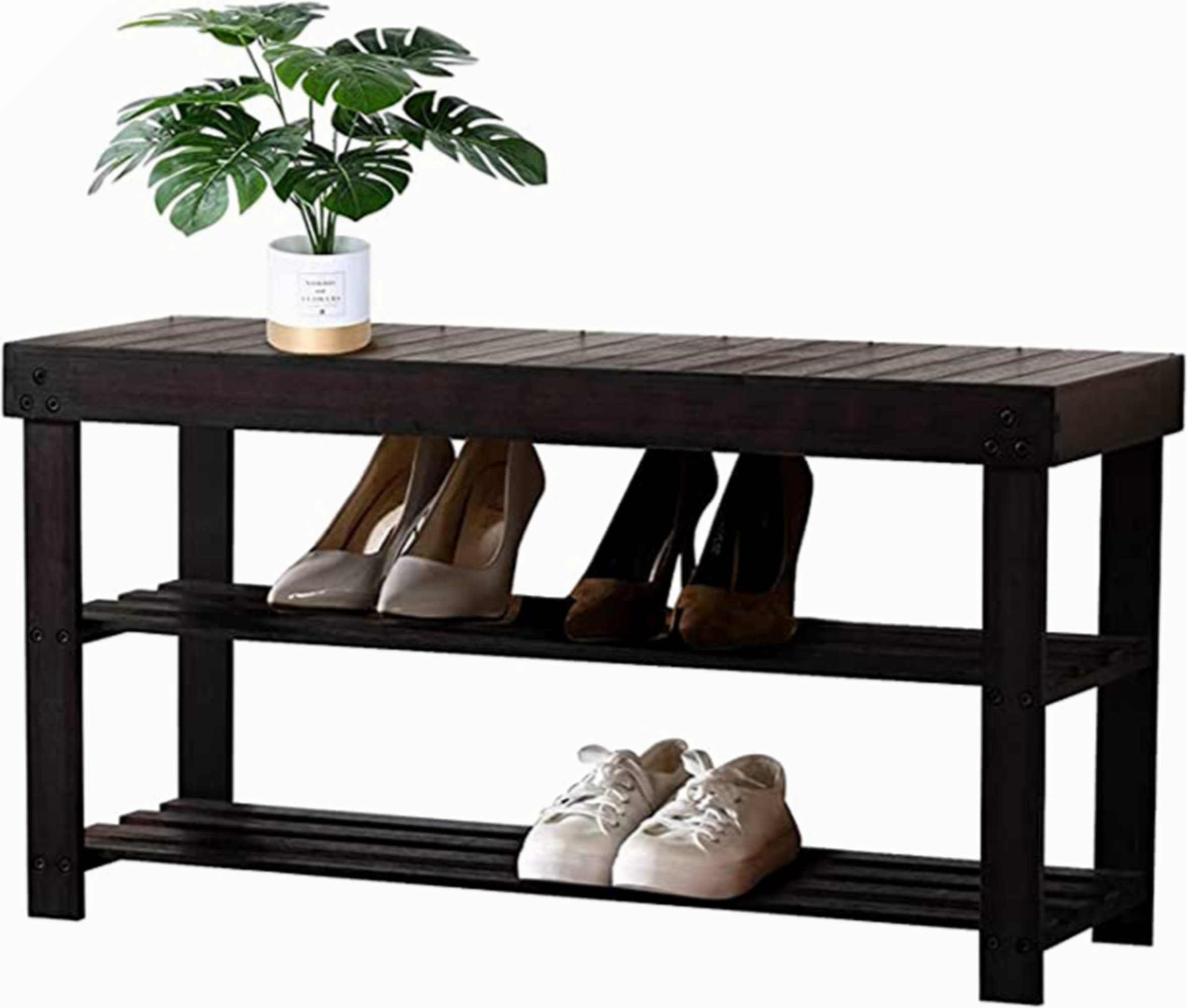 Millwood Pines Beasia Bamboo Storage Bench Wayfair