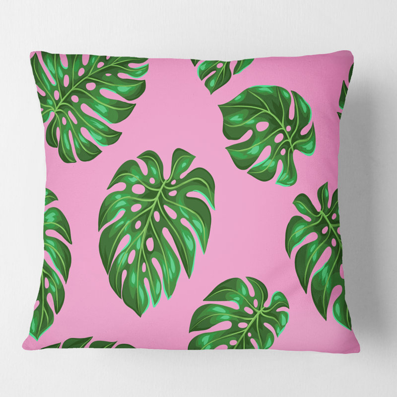 Coussin Tropical Tropical Leaves III - Mid-Century, 18 po x 18 po