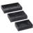 Wood Intricate Carved Floral Decor Black Tray Set