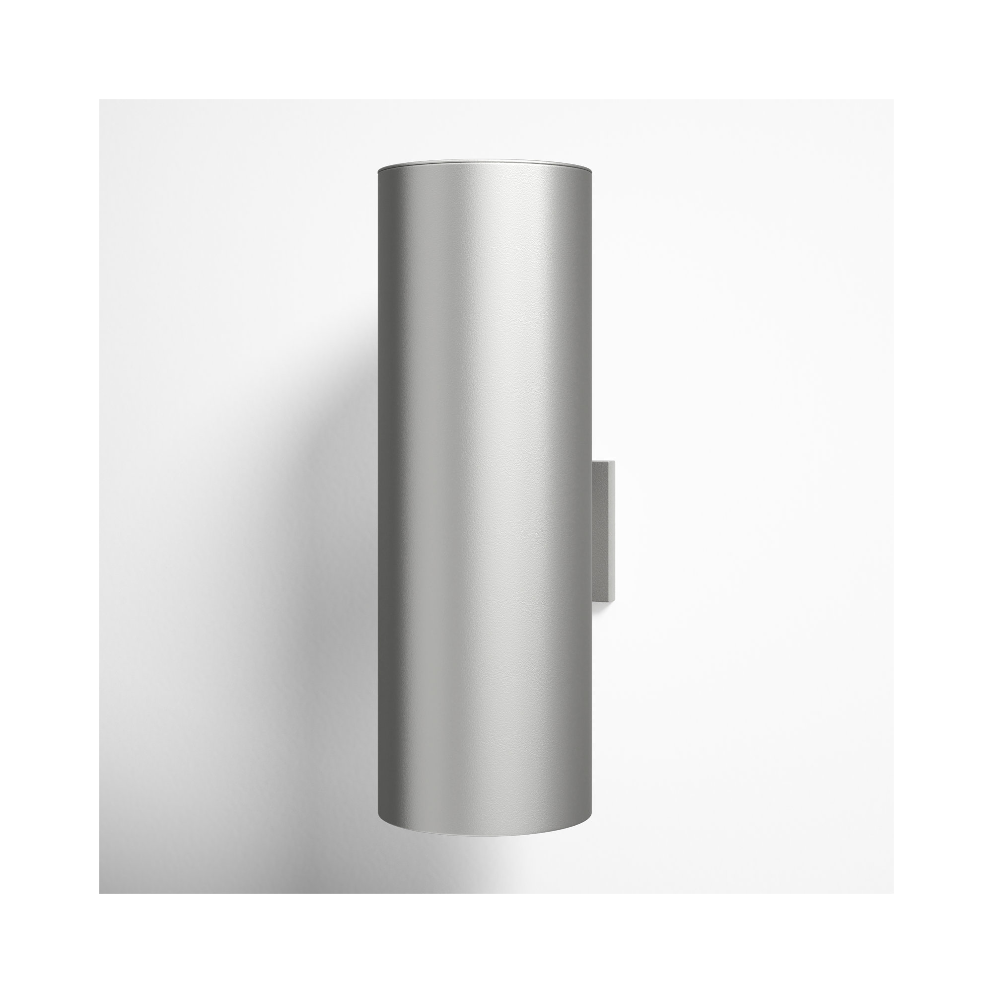 Dylan Cylinder Outdoor Aluminum LED Wall Light, 18.25" H x 6" W x 6" D, Painted Brushed Nickel
