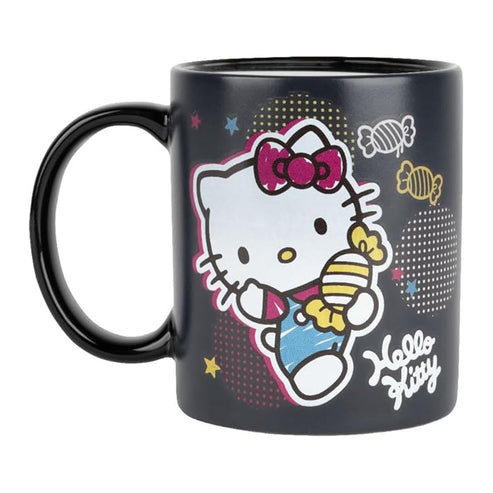Ceramic Coffee Mug, Black Hello Kitty Candies