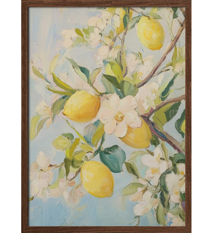 "Lemon Tree", art mural texturé encadré, H 40 po x l 30 po, Brun