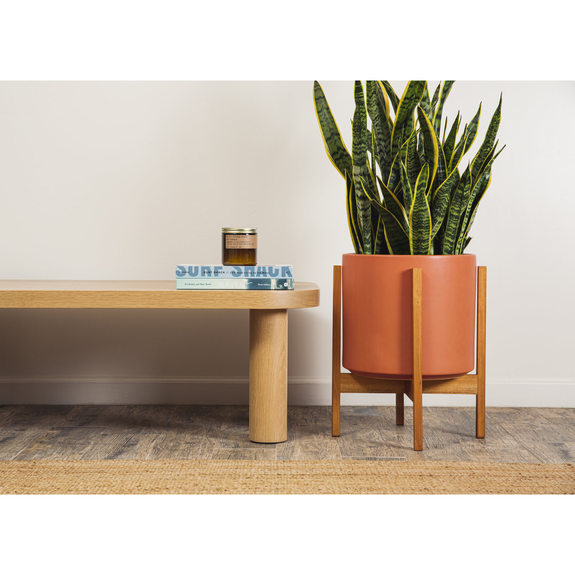 Keyes Pot Planter, 18.5" H x 15.5" W x 15.5", Rust/Light