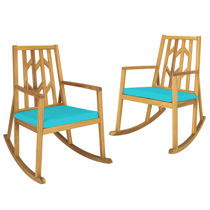 Chaise de patio avec coussins, Turquoise