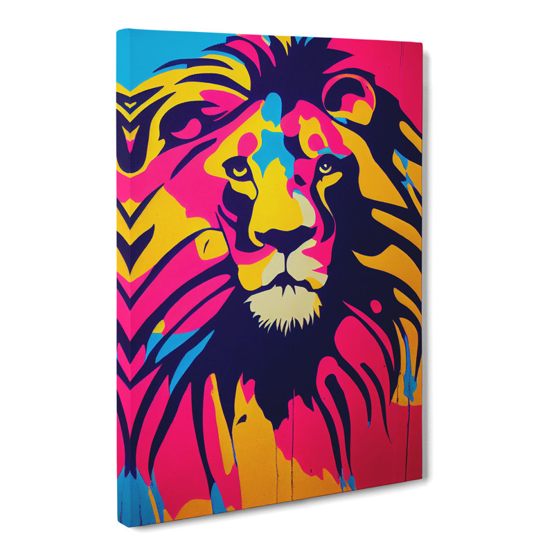 Lion Graffiti - Wrapped Canvas, 50cm H x 35cm W x 3cm D