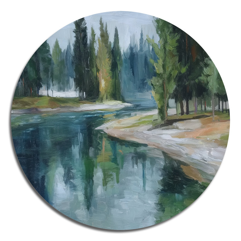 Décoration murale ronde en métal Pine River, L 23 po x H 23 po