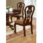 Ensemble de 2 chaises d'appoint classiques et formelles en bois massif avec imprimé damassé et dossier complexe