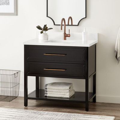 36" Robertson Single Bathroom Vanity Set with Rectangle Undermount Sink