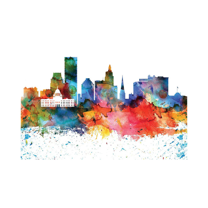 Providence Skyline - Wrapped Canvas Painting, 101.6 cm H x 66.04 cm W x 3.175 cm D