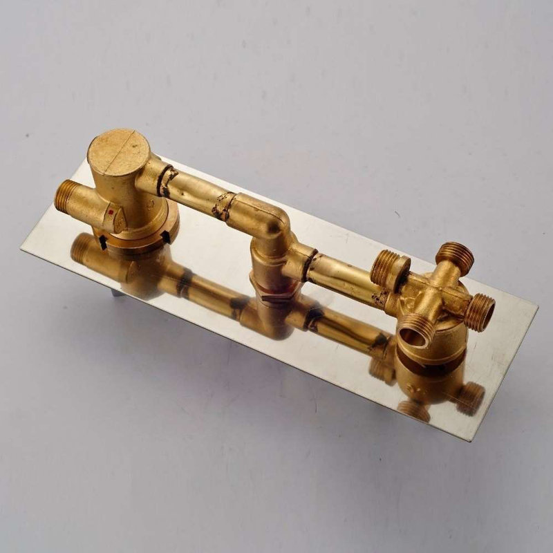 Florence Wall-Mount Nickel Waterfall Rainfall Shower Set with Dual Function