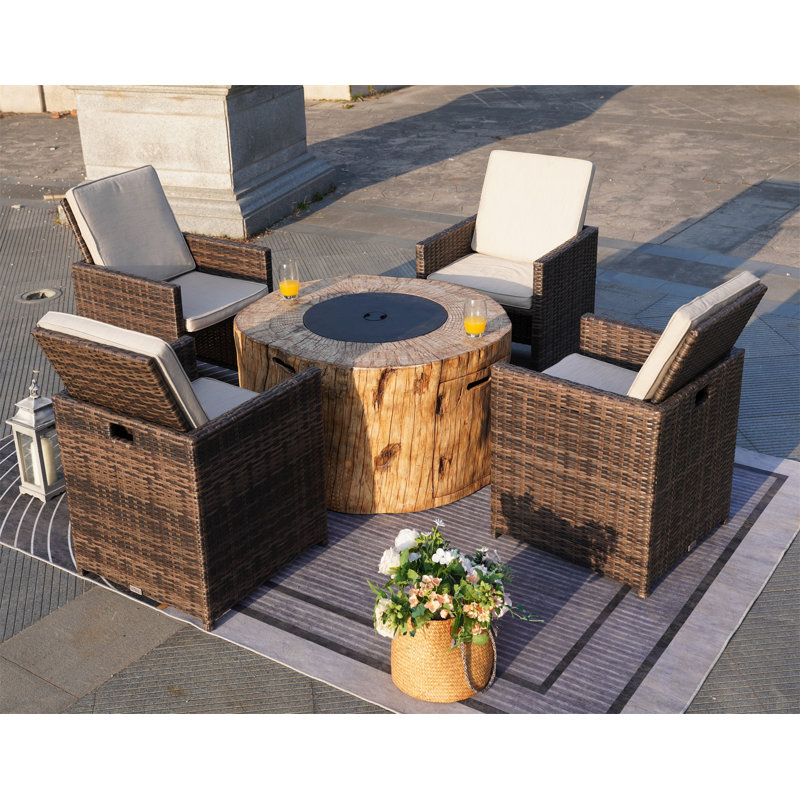 Ensemble de conversation pour 4 personnes avec coussins
