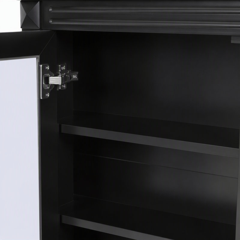 Armoire à pharmacie murale 91 x 71 cm (36 x 28 pouces), avec 2 miroirs et 2 tablettes réglables., Noir