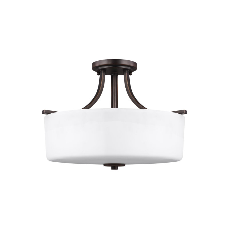 Canfield Three Light Semi-Flush Mount from Generation Lighting , Burnt Sienna, No