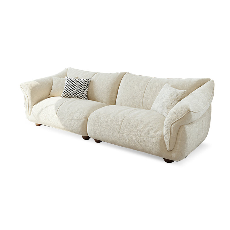 Canapé blanc modulaire en chenille, H 31,5 po x l 98,43 po x P 39,37 po