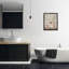 «Relax Bathroom Scene», art mural encadré gris sur toile flottante par Pam Britton-569086493-569086494