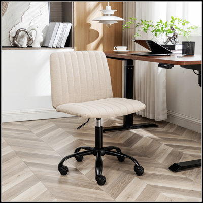 Chaise de bureau ergonomique rembourrée en polyester avec pivot, hauteur réglable et roulettes lisses pour une expérience de travail confortable