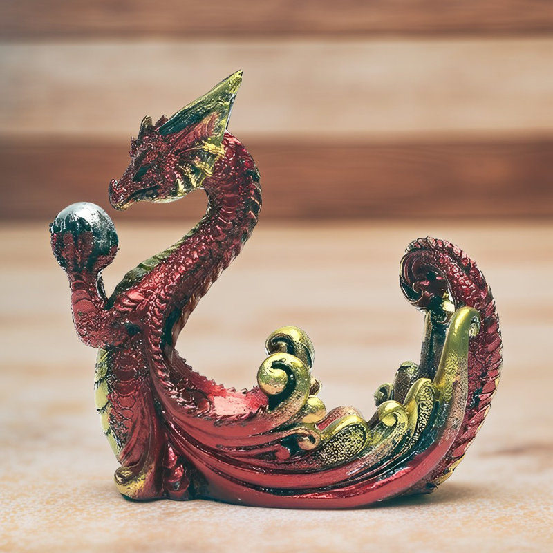 Brûleur d'encens 4 po H Dragon, Rouge