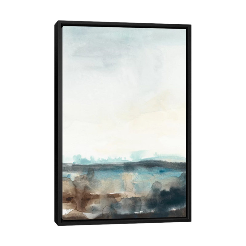 «Horizon Flow II», reproduction sur toile, H 26 po x l 18 po x P 1,5 po, Toile avec cadre noir, Pas de tapis