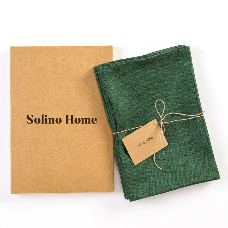 100% Pure Linen Dinner Napkins - Athena, Forest Green